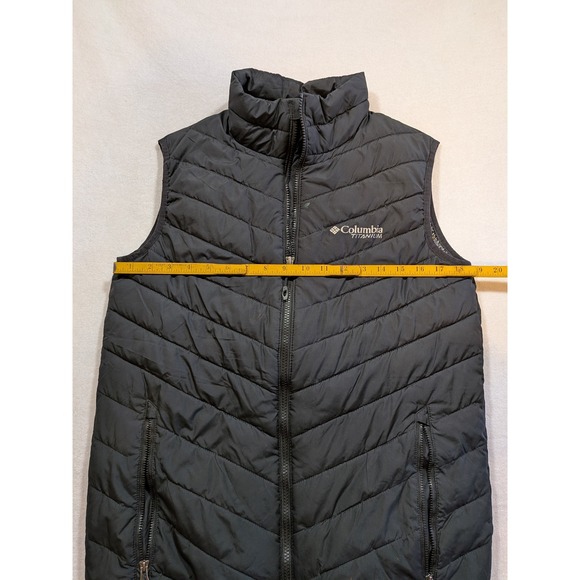 Columbia Titanium Puffer Vest Black Omni Heat Lightweight Full Zip Size S - Picture 4 of 6